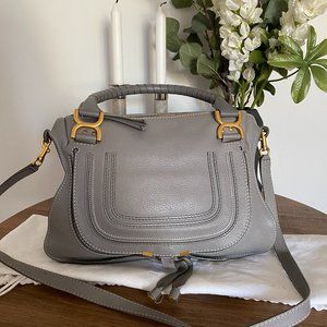 Gray Chloe Medium Marcie Leather Bag